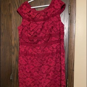 Red Lace Knee length dress